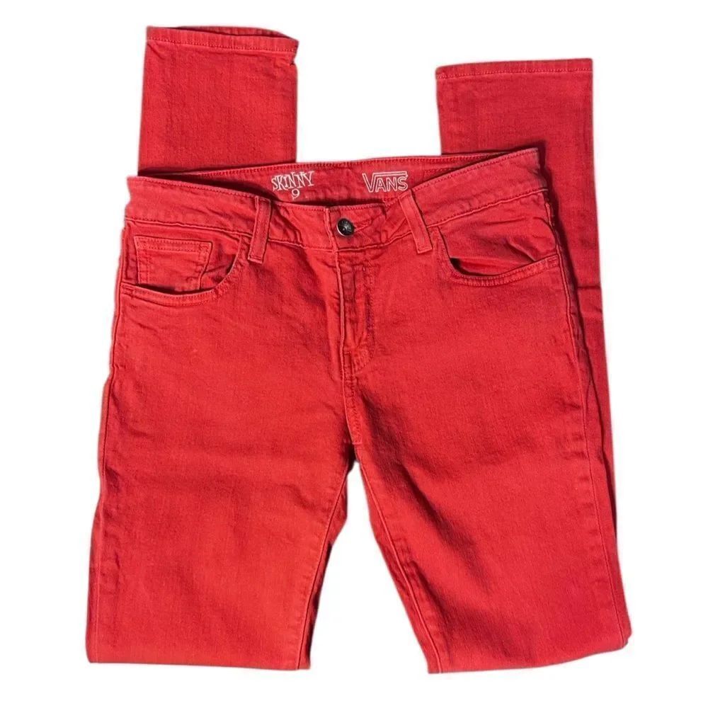 Vans Women's Bold Red Skinny Jeans Size 9